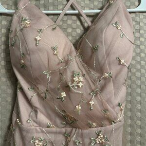 Pink/Flowered Cocktail Dress- Size L